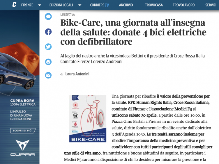 Corriere Fiorentino parla di “Bike-Care”